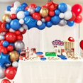 thumbnail image 4 of Arco de globos, arco de globos de cumpleaños, kit de arco de globos rojo, blanco y azul, 77 piezas con globos dorados, globos de látex para cumpleaños, 4 of 5