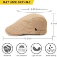 thumbnail image 6 of Newsboy Hats for Men Flat Cap Cotton Adjustable Breathable Irish Cabbie Ivy Driving Hunting Hat, 6 of 7
