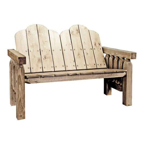 Montana Woodworks Homestead 17.5" Transitional Wood Deck Bench in Brown