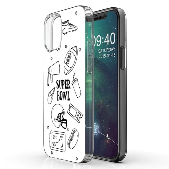 TalkingCase Slim Phone Case Compatible for Apple iPhone 12, 12 Pro, Super Bowl 7 Print, Lightweight,Flexible,Soft, USA