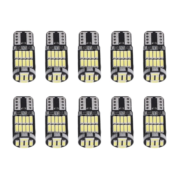 10Pcs W5W T10 LED Bulbs 4014 26SMD Car Interior Dome Roof Lamp License Plate Signal Tail Box 12V White Light