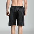 thumbnail image 5 of TEAJOPSUU Summer Plus Size Pajama Shorts for Men Lightweight Ice Silk Sleep Shorts 5 Inch Elastic Waist Solid Color Pajama Bottoms Black, 5 of 5
