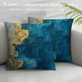 thumbnail image 3 of Acheng Gold and Blue Abstract Art Plush Pillowcase 1 Piece White, 3 of 5
