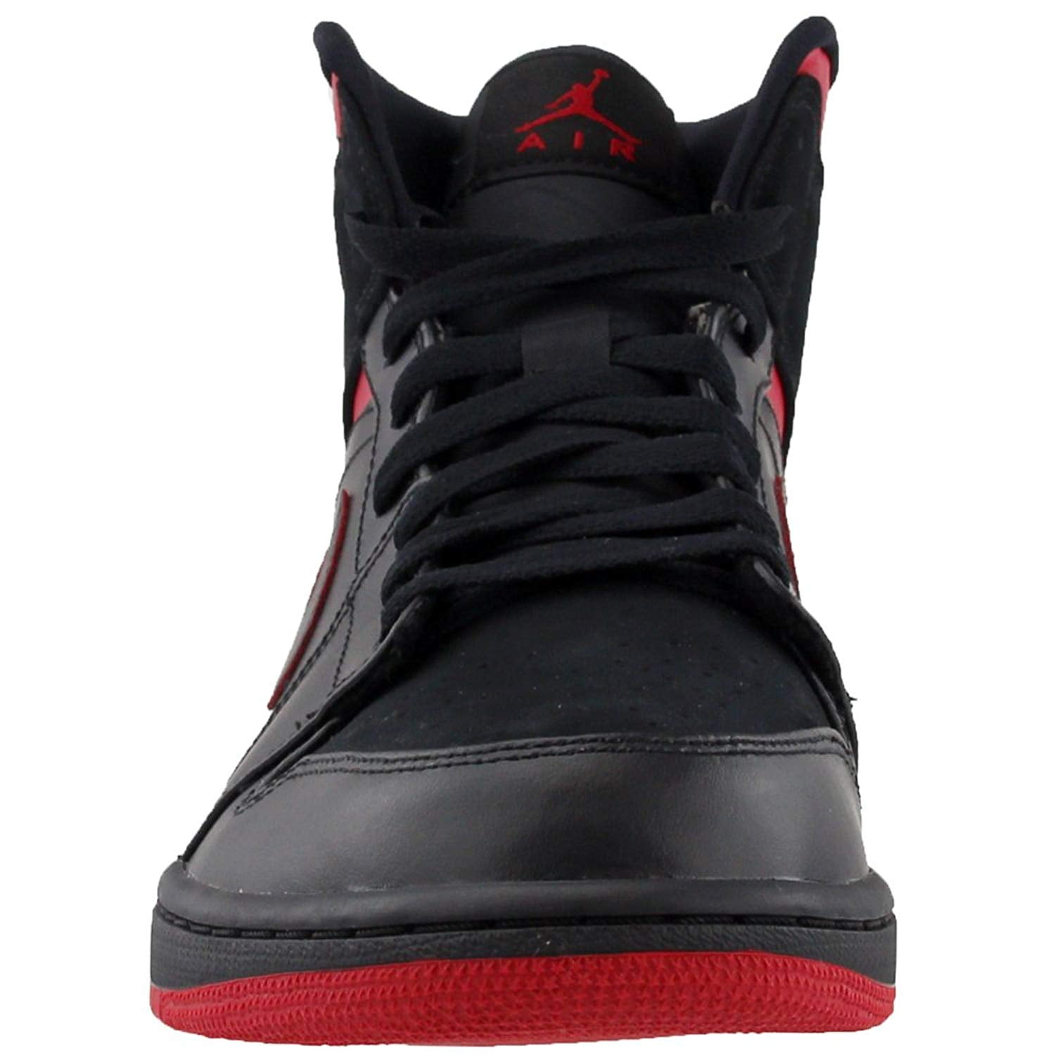 all black jordans with red bottoms