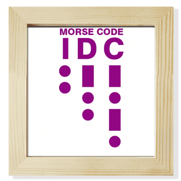 Morse Code Care Dot-line Representation Square Picture Frame Wall Tabletop Display