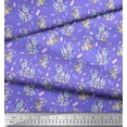 thumbnail image 3 of Soimoi Purple polyester Crepe Fabric Floral & Brush Stroke Print Sewing Fabric Yard 52 Inch Wide, 3 of 3