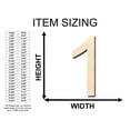 thumbnail image 2 of Unfinished Wood Arial Number 1 Shape - Craft - up to 36'' DIY 2'' / 1/8'', 2 of 3