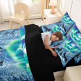 thumbnail image 5 of Manfei Mountain Wolves 7 Pieces Full Size Bedding Sets,Snowy Winter Full Size Bed in a Bag,White Green,Black Reversible, 5 of 7