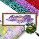 thumbnail image 5 of Kit Punto Cruz Flores Con Cuentas Bordado Parcial Arte para El 9CT 78x29cm, 5 of 7