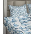 thumbnail image 4 of Ambesonne Tribal Fitted & Top Sheet Set with Shams, Spring Myth Boho Style, White and Blue, 4 of 5