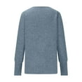 thumbnail image 5 of Jinhomg Women's Lace Crochet Sweater Dressy Casual Solid Ribbed Knit Pullover Tops Comfy Long Sleeve Tunics Lightweight Spring Shirts Spring Saving Blue XL, 5 of 8