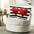 thumbnail image 4 of Valentine''s Day Pillow Covers 20 x 20 Set of 2 Red Heart Stripes Pillow Cover Black and White Stripes Pillow Protector Decorative Farmhouse Cushion Case for Home, 4 of 6