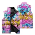thumbnail image 2 of Chaqueta sin mangas con estampado de calavera 3D para hombre, estilo hip hop callejero, resistente al viento, cálida, con cuello alto y bolsillo con cremallera, 2 of 4
