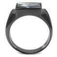 thumbnail image 3 of IP Light Black (IP Gun) Stainless Steel Ring with Semi-Precious Sodalite in Capri Blue for Women Capri Blue Stone Color Style TK3012 Size 9, 3 of 4