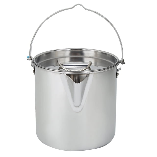 Olla de Agua Jadeshay Portátil para Acampar 1,2 L Acero Inoxidable