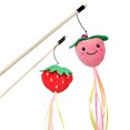 thumbnail image 1 of Cat Tassel Wand Toy Fruit Style Interactive Cat Teaser Toy Kitten Wand with Bell, 1 of 10