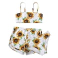 thumbnail image 1 of Akiihool Girls Bikini UPF 50+ Girls' 3-Piece Swim Set (Yellow,8-9 Years), 1 of 4