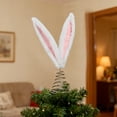 thumbnail image 7 of Easter Bunny Ear Tree Topper Decoration, Holiday Easter Tree Decor Featuring Fluffy White Bunny Ears and Carrot Accent for Festive Spring Home and Tabletop Display Blahzhy | Multicolor, 7 of 7