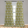 thumbnail image 4 of Ambesonne Floral Curtains, Leaves Flowers Retro Art, Pair of 28"x84", Yellow Purpleblue Grey, 4 of 4