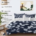 thumbnail image 3 of 3 Piece Blue White Eucalyptus Duvet Cover Set Queen Size,Microfiber Comforter/Quilt Cover with Corner Ties and 2 Pillowcases,Spring Summer Watercolor Leaf All Season Soft Bedding with Zipper Closure, 3 of 8