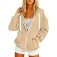 thumbnail image 1 of Sweat à Capuche Léger et Décontracté pour Femmes avec Poche Zippée pour Usage Quotidien en Automne et Saisons, 1 of 4