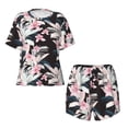 thumbnail image 5 of Wukai Orchids Flowers Women's Pajama Set,Short-Sleeve Top and Shorts with Elastic Waistband and Pockets for Loungewear, Yoga, and Casual Wear-Medium, 5 of 8