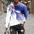 thumbnail image 1 of Waiimak Men Long Sleeve Printing Round Neck Pullover T Shirt Blouse, 1 of 3