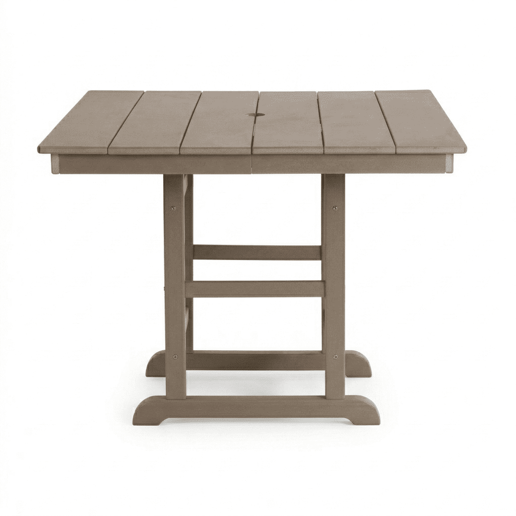 Outdoor Folding Dining Table, 37.8 Inch Square Table for Garden Backyard Patio, Antique Brown