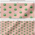 thumbnail image 2 of Soimoi Cotton Cambric Fabric Lotus & Frog Kids Printed Fabric 1 Yard 42 Inch Wide, 2 of 7