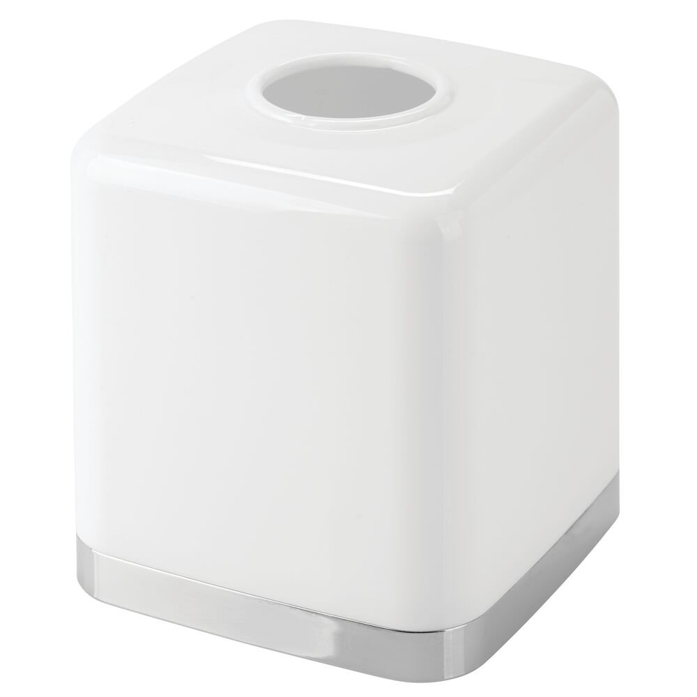 mDesign Modern Plastic Disposable Facial Tissue Box Cover White