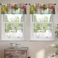 thumbnail image 2 of LALILO Kitchen Curtain Valance Flowers Wall Watercolor Rod Pocket Window Curtain 52"x 18" Set of 2, 2 of 5