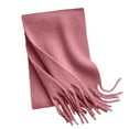 thumbnail image 5 of AWZXDE Women's Long Solid Color Fringe Design Scarf Casual Versatile Fashion for Side Draping Basic Style Warm Accessory Light Pink,One Size, 5 of 5