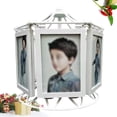 thumbnail image 3 of Rotating Musical Ferris Wheel Photo Frame 5 inch Windmill Picture Frame Gift for Family Classic Home Decor (White), 3 of 5