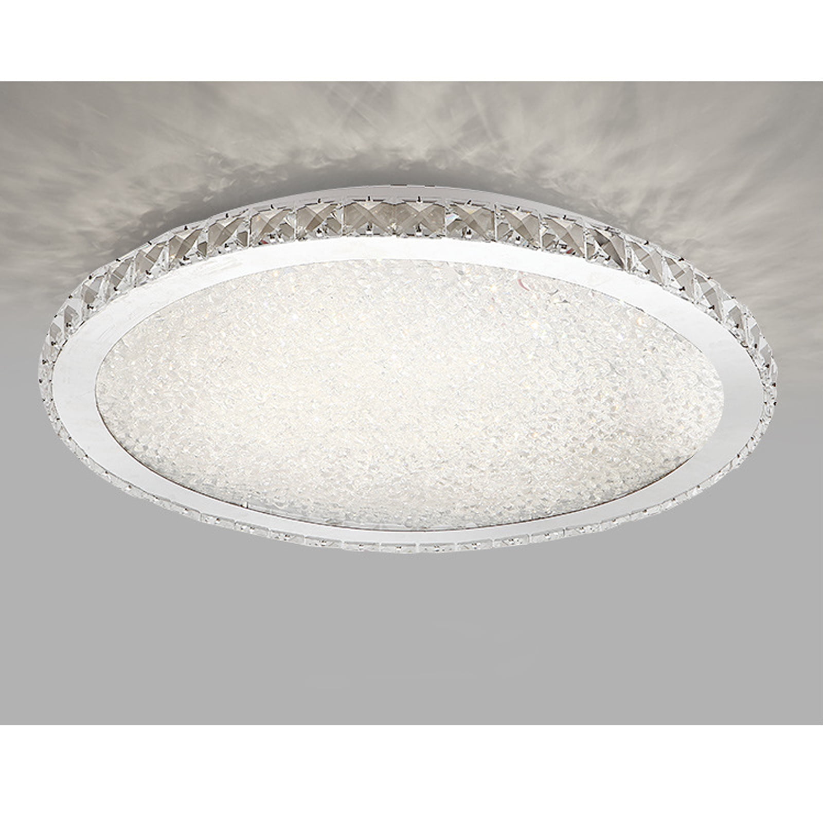 ChicHomey Crystal Ceiling Light with LED - 30W,Ceiling Light Fixture Pendant Lamp Flush Mount Chandelier,Elegant & Energy-Efficient for Living Room & Dining Room
