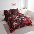 thumbnail image 3 of Homewish Musical Guitar 7-Piece Twin Bedding Sets for Female Men Teens,Gothic Skull Bedding Comforter Set,Hippie Music Theme Breathable Sheet Sets,Lightweight Room Decor,Reversible, 3 of 8