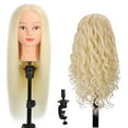 thumbnail image 1 of Cabeza de maniquí ZOMOI 26-28 con 80% de pelo real y soporte de pinza, 1 of 6