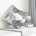 thumbnail image 4 of Throw Pillow Covers 24x24 Inch, Black White Motorcycles Decorative Pillow Cases for Couch Sofa Bed, Modern Hand-Painted Vehicles Cotton Linen Square Home Decor Pillowcases with Hidden Zipper, 4 of 7