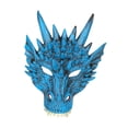 thumbnail image 3 of Máscara facial Yinane Máscara de dragón Disfraz de Halloween Cubierta de cabeza de dragón Azul, 3 of 8