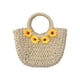thumbnail image 4 of Bolso de mano bohemio tejido a mano con asa superior, estilo informal, de verano Beige, 4 of 9