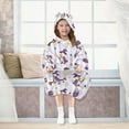thumbnail image 7 of FORMRS Wearable Blanket Hoodie with Sleeves for Kids Cozy Flannel Sweatshirt, Purple Halloween Gooses, 7 of 7