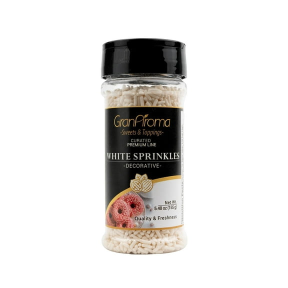 GranAroma White Soft Sprinkles, Delicious Decorative Topping, Festive and Fun Dessert Decorations 5.48 Ounce