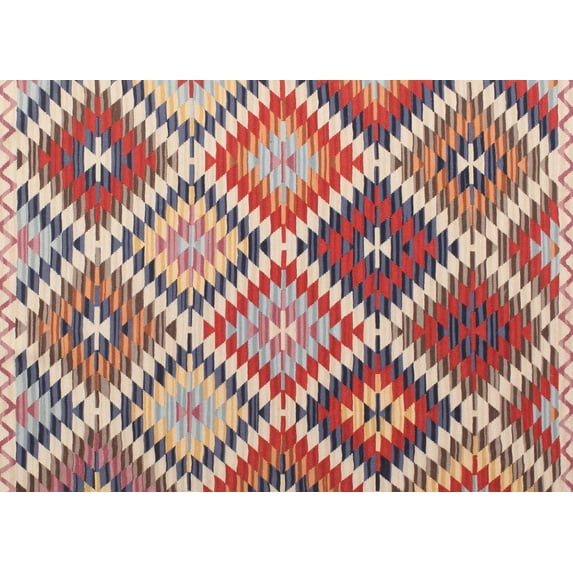 Ahgly Company Machine Washable Indoor Rectangle Contemporary Brown Red Area Rugs, 2' x 4'