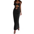 thumbnail image 2 of Bathing Suit Cover Up Beach Clothes for Women Swimwear Cover Ups Women's Knit Dress Front Long Beach Clubwear Solid Color Backless Cut Outs, 2 of 6