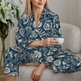 thumbnail image 6 of Bingfone Womens Pajama Sets Nautical Style Print,Long Sleeve Loungewear Pajamas Set-Medium, 6 of 8