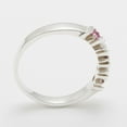 thumbnail image 3 of LBG British Made 14k White Gold Natural Pink Tourmaline & Cubic Zirconia Womens Eternity Ring - 33 size options - Sizes 4 to 12 Available, 3 of 6
