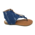 thumbnail image 3 of Victoria K Women's Distress Denim Zip Front Sandals, 3 of 4