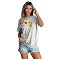thumbnail image 5 of SHEOWO Women's Short Sleeve Crew Neck Lined Sunflower Graphic Print Casual T Shirts Women's Tops Plus Size European Women's Clothing, 5 of 6