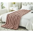 thumbnail image 3 of Cozy Tyme Polyester Decorative Throw Blanket, Brown, 3 of 11