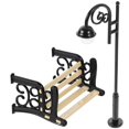 thumbnail image 3 of Miniature Street Lamp Post and Bench Set for Dollhouse Garden Scenes – Micro Landscape Accessories for Indoor and Outdoor Miniature Decor, 3 of 4