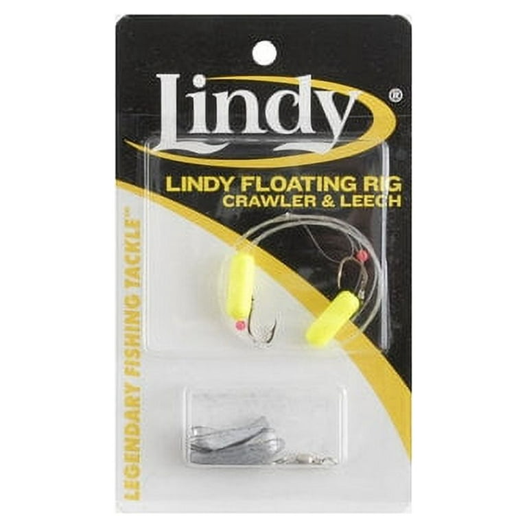 Lindy Floating Crawler Leech Snell Fishing Rig Fluorescent Yellow 1/4 oz.  1/2 oz.
